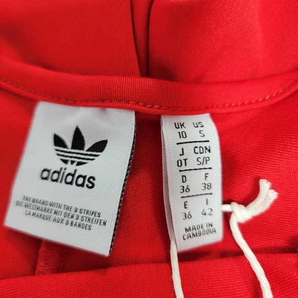 Adidas Women's Originals Lush Red And White Active Cycling Bodysuit Sz Small NEW - Picture 9 of 12